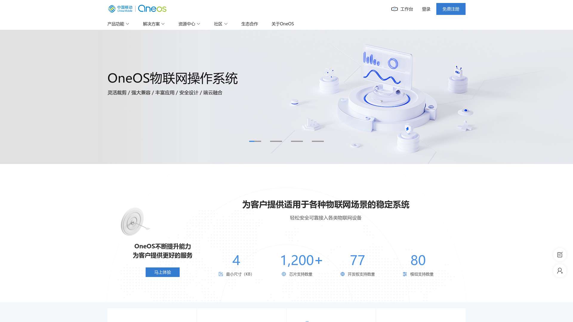 OneOS - 中国移动物联网操作系统截图时间：2023-05-21