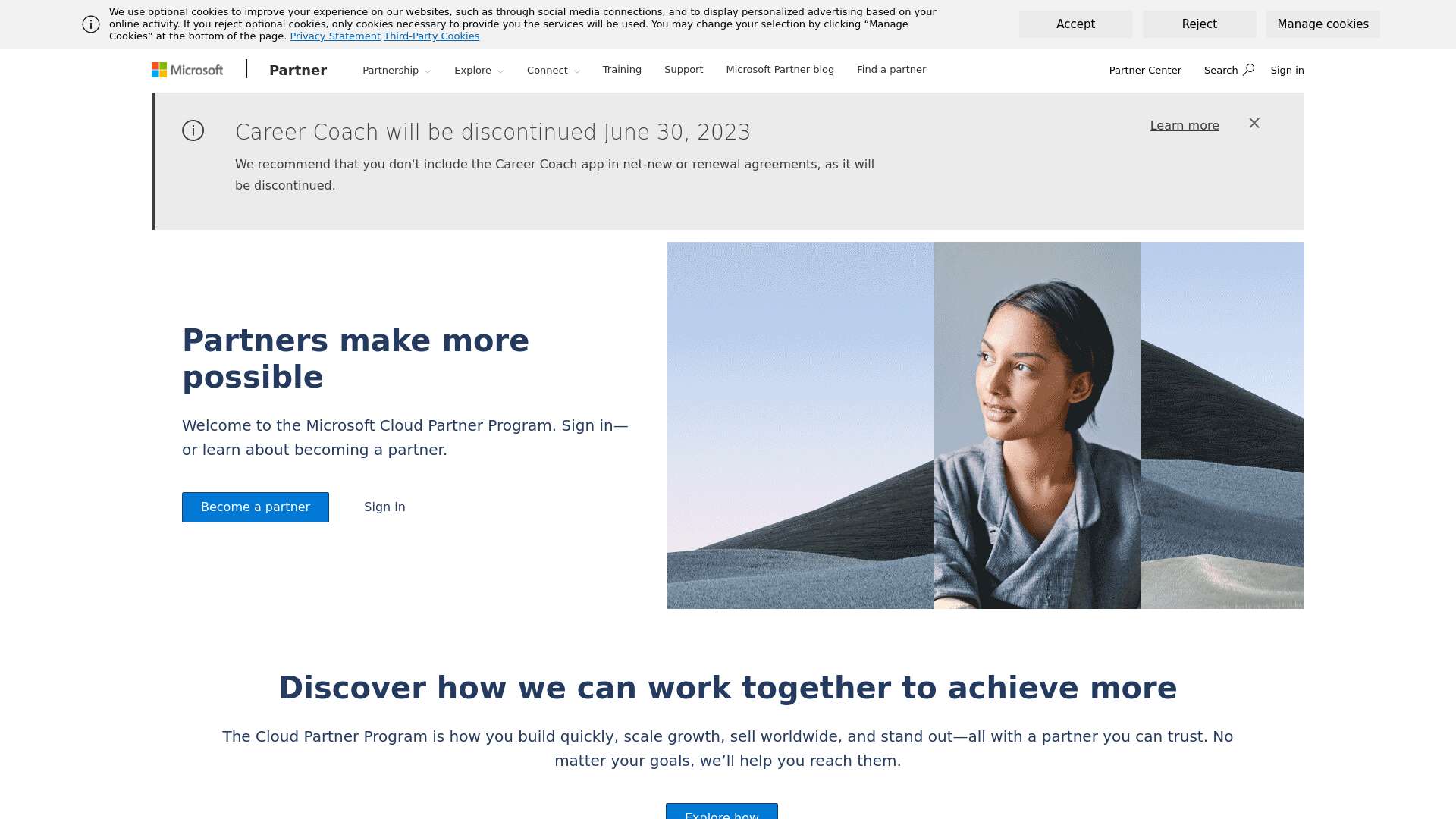 Welcome to the Microsoft Cloud Partner Program截图时间：2023-05-28